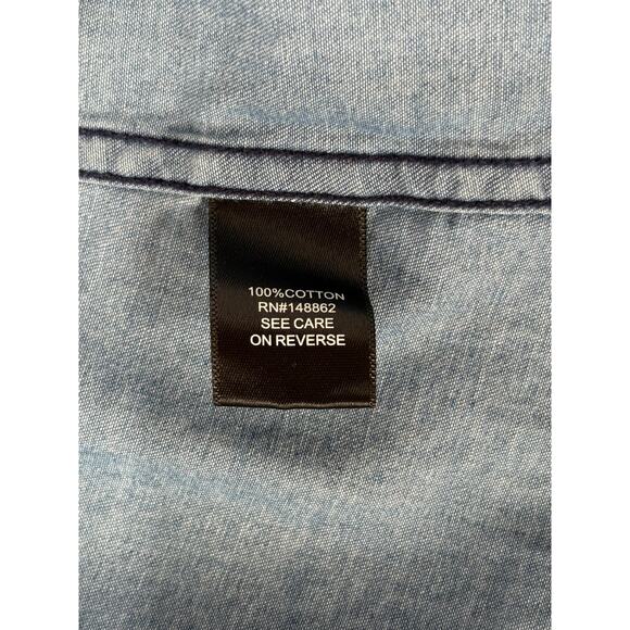 Torrid Western Shirt Plus Size 5 5X Denim Long Sleeve Top Chambray Button Down - Picture 7 of 7